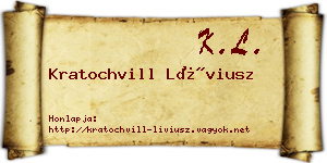 Kratochvill Líviusz névjegykártya