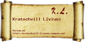 Kratochvill Líviusz névjegykártya